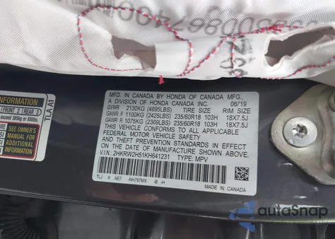 2019 Honda Cr-V Ex from USA, damaged, VIN 2HKRW2H51KH641231